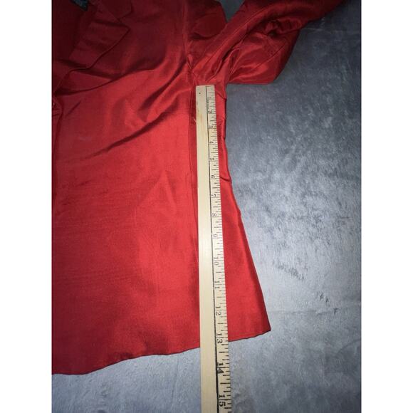 Lauren Ralph‎ Lauren Silk Blazer & Pant Set Women’s Size 6 Red 3 Button - Picture 4 of 16